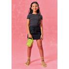 Conjunto Juvenil Menina Blusa e Short Saia cor Preto - Lilimoon