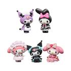 Conjunto Kawaii de 5 Bonecas Anime Kuromi e Melodia - 3-4cm