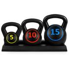 Conjunto Kettlebell Best Choice Products com rack de armazenamento de 5 kg, 10 kg, 15 kg