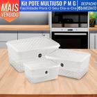 Conjunto Kit Com 3 Potes Porta Mantimentos Retangular Multiuso 1L 2L 3L UZ