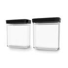 Conjunto Kit Cozinha 2 Potes Herméticos de Acrílico de 1500ml - Preto - Helsim