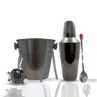 Conjunto Kit Inox Caipirinha 5 Peças Utensílios Bar Barman Bartender Profissional