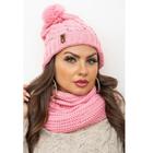 Conjunto Kit Touca Pompom E Cachecol Liso Gola Infinita De Lã Tricot Elegante Para Frio Blogueira