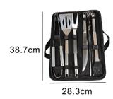 Conjunto/kit utensílios de churrasco inox com sacola protetora