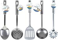 Conjunto Kit Utensílios De Cozinha Em Aço Inox Com 5 Peças