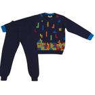 Conjunto lã infantil masc Vira Mexe azul/colorido