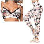 Conjunto Legging Bolso Empina Bumbum + Top Camuflado Moving