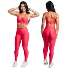 Conjunto Legging e Top Aveludado de Compressão Poliamida P/M - LookColors