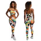 Conjunto Legging e Top Estampado de Compressão Poliamida P/M - LookColors