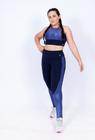 Conjunto Legging Power Preto c/ Cirê Azul