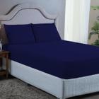 Conjunto Lençol Super King 400 Fios 3 peças com Elástico e Fronha 40CM Altura Cama Box Toque Macio