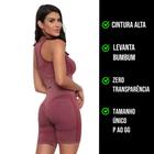 Conjunto LEVANTA BUMBUM SHORT + TOP Alça media Sem Costura Cintura Alta Ginástica 876