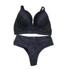 Conjunto Lingerie Calcinha Sutiã Cropped Renda Fio Duplo