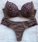 Conjunto Lingerie castanho com fio confort