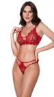 Conjunto lingerie em renda vermelho