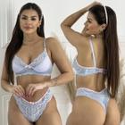 Conjunto Lingerie Feminina Renda Sensual Sexy Sem Bojo Aro