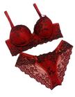 Conjunto Lingerie Plus Size com Bojo Sensual de Renda Luxo Conforto