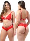 Conjunto Lingerie Renda Calcinha Sutia Vermelho