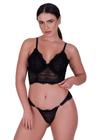 Conjunto Lingerie Sutiã sem Bojo e Calcinha Rendada - CONJUNTO ZOE LISO