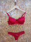 Conjunto lingerie vermelha com bojo