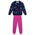 Conjunto Longo Infantil Menina Kyly Borboletas Azul Marinho