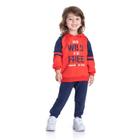 Conjunto Longo Menino Blusão com Capuz e Calça Jogger Vermelho