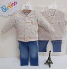 Conjunto Luxo Paraiso Moda Bebe Menina C/ Casaquinho Cd 9151