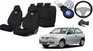 Conjunto Luxuoso Capas Tecido Banco Gol 2005-2014 + Capa Volante + Chaveiro VW