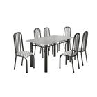 Conjunto Madmelos 06 cadeiras craqueadas tampo retangular granito ocre 1.50 - Craqueado Preto