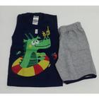 Conjunto Maindra Infantil menino Dragão azul/cinza