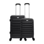 Conjunto Mala de Viagem Rigida Abs Expansiva Cadeado Roda Dupla 360  Aviao Embarque Bagagem Media 23kg Pequena 10kg Preto