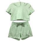 Conjunto Malha Infantil Cropped ML Capuz Shorts MYLU Verde