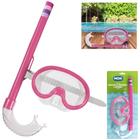 Conjunto Mascara de Mergulho e Snorkel Infantil Rosa Mor