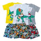 Conjunto Masculino Camisa M/Manga e Short Tactel Dino - Shuma Kids - Ref.:2722