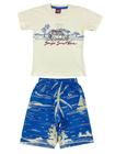 Conjunto Masculino Infantil Sunset Timer - Lual Kids - Off White/Azul Astral