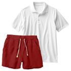 Conjunto Masculino Leve Camiseta Polo e Short Linho Moda Praia Luxo Premium