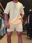 Conjunto Masculino Moletinho Camiseta Oversized Shorts Color Candy Premium