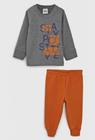Conjunto Meia Estação Infantil Menino Blusa Manga Longa com Punho Calça Moletom sem Felpa Elian