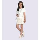 Conjunto Menina Alakazoo Blusa em Algodão e Shorts Saia em Malha Nikko - Off White