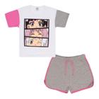 Conjunto Menina Blusa Manga Curta Oversized E Short Runner - PlayLand Kids