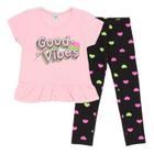 Conjunto Menina Blusa Peplum Manga Curta E Legging - PlayLand Kids