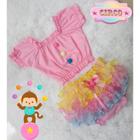 Conjunto Menina Bunda Rica Infantil Baby Ciganinha Croped Tematico