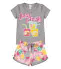 Conjunto Menina Cotton Estampado Kappes Cinza