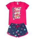 Conjunto Menina Cotton Estampado Kappes Rosa