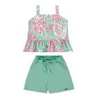 Conjunto menina cropped shorts sarja milli&nina