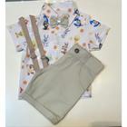 Conjunto Menina Infantil Luxo Temático Looney Tunes Baby + Bermuda Cinza