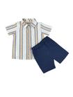 Conjunto Menino Bebê Shorts E Camisa Listrada 02 Peças