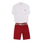 Conjunto Menino Camisa Branca Bermuda C/ Cinto Paraiso 15637