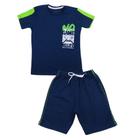 Conjunto Menino Camiseta Silk Game Bermuda Moletinho Marinho