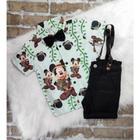 Conjunto Menino Infantil Linha Premium Mickey Safari Verde +Bermuda